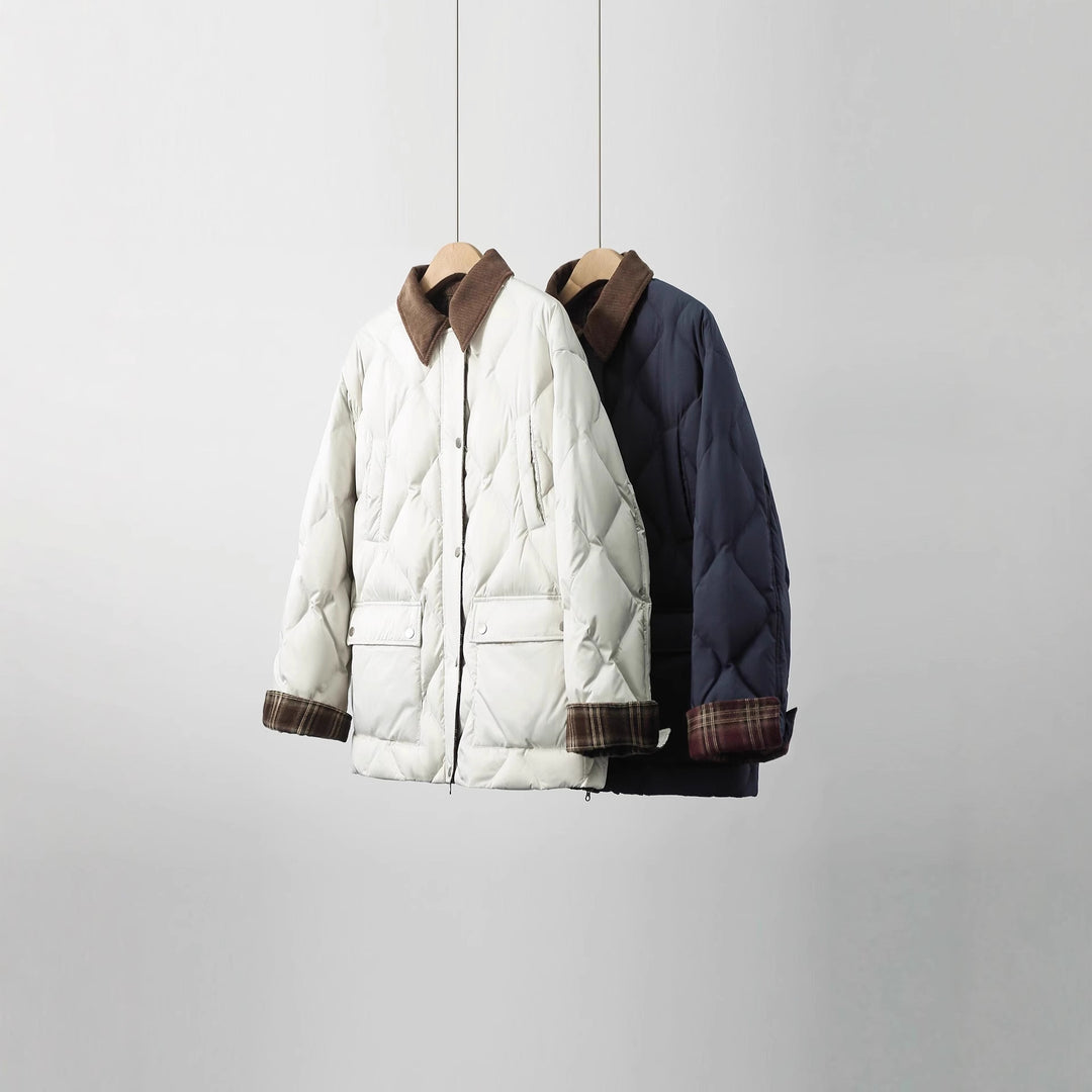 Damen Steppjacke mit karierten Akzenten Echoarchiv
