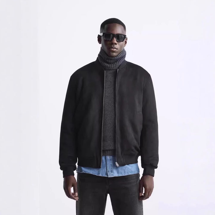 Herren Kurzblouson im minimalistischen Bomberstil mit geripptem Saum Echo Archiv