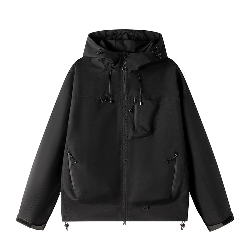 Herren Leichte Tech-Softshelljacke mit Kapuze, verstellbarem Saum und Kontrast-Reißverschlüssen Echo Archiv