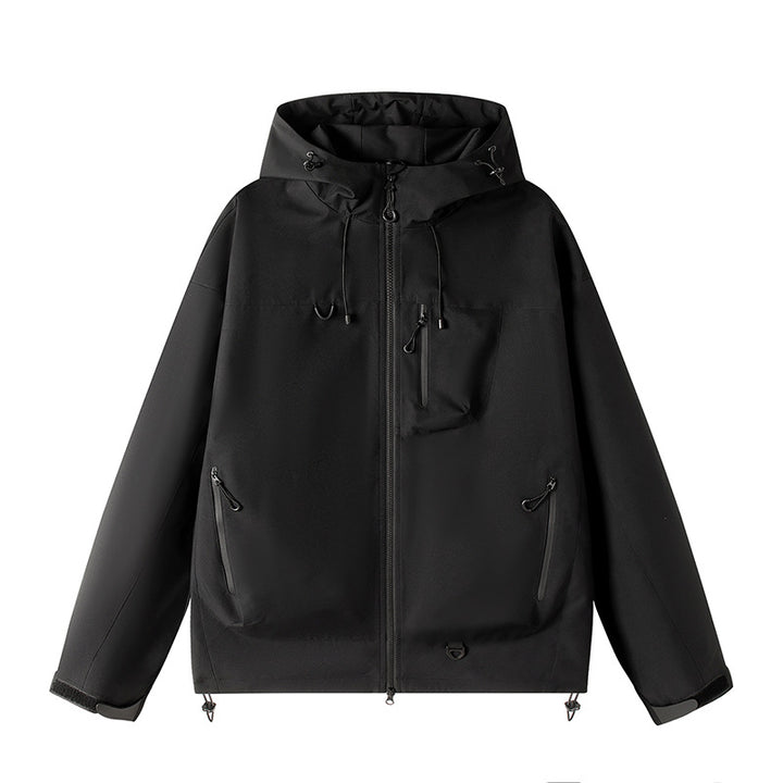 Herren Leichte Tech-Softshelljacke mit Kapuze, verstellbarem Saum und Kontrast-Reißverschlüssen Echo Archiv