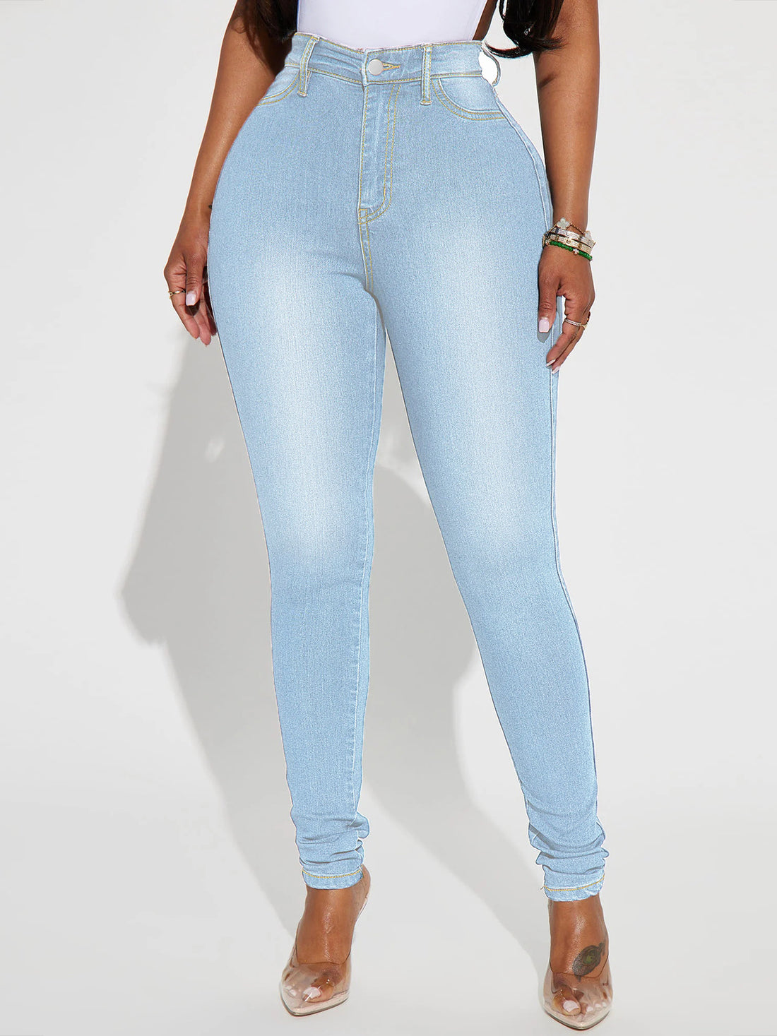Damen High-Waist Skinny-Jeans mit formendem Stretch und schmalem Bein Echo Archiv