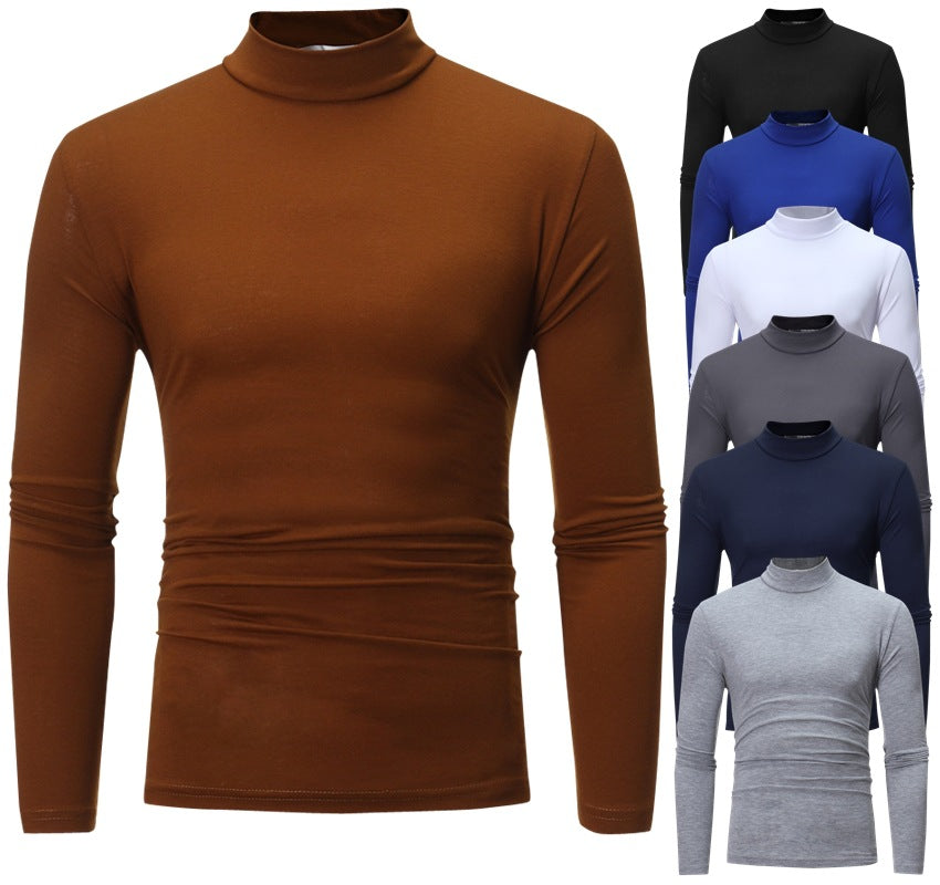 Herren nan tailliertes Langarm-Stehkragen-Shirt aus Stretchjersey Echo Archiv