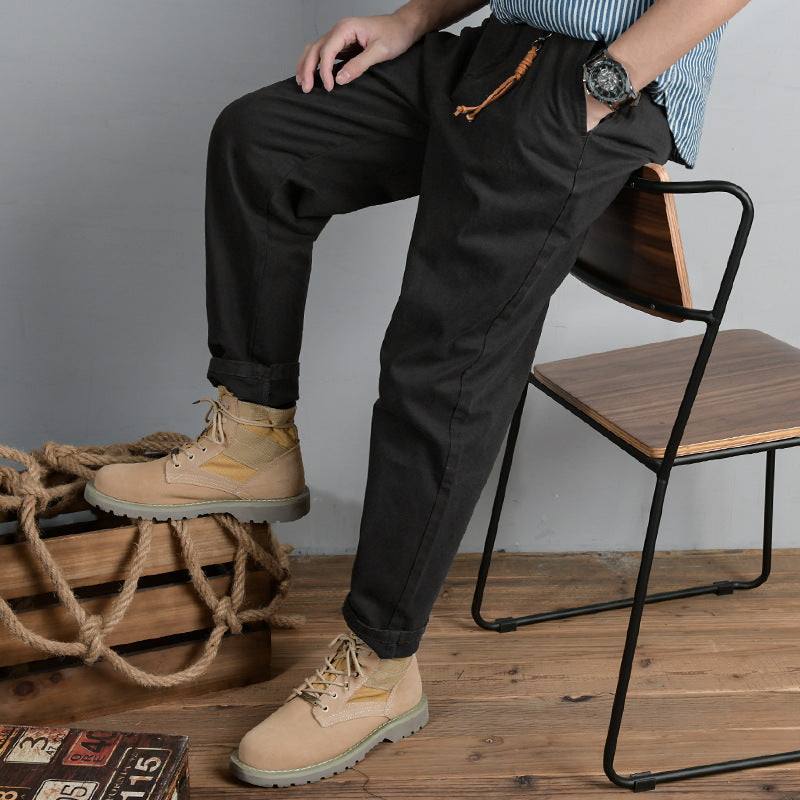 Herren Baumwoll‑Twill Chino im Relaxed‑Tapered Schnitt mit Kordelzugbund und aufgesetzten Taschen Echoarchiv