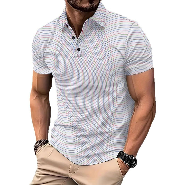 Herren Poloshirt mit modernem Grafikdesign und funktionalem Schnitt Echoarchiv