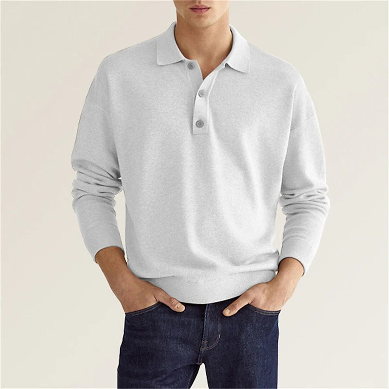 Herren Langarm-Polohemd mit hochwertigem Stoff und modischem Kragen Echoarchiv