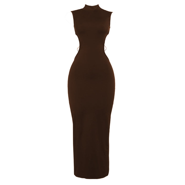 Damen Figurbetontes Maxikleid mit hohem Kragen und seitlichen Cut-Outs Echo Archiv