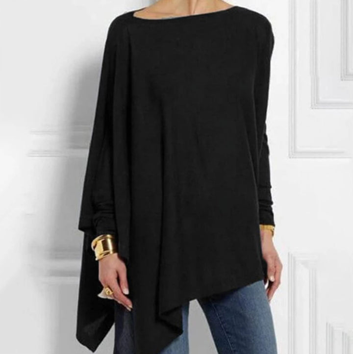 Damen nan drapierte Oversize-Tunika mit schrägem Zipfelsaum und weiten Fledermausärmeln Echo Archiv