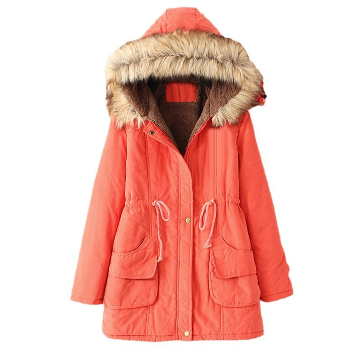 Damen Winterparka mit abnehmbarer Kunstfellkapuze, Teddy-Innenfutter und taillierendem Tunnelzug – Montévia