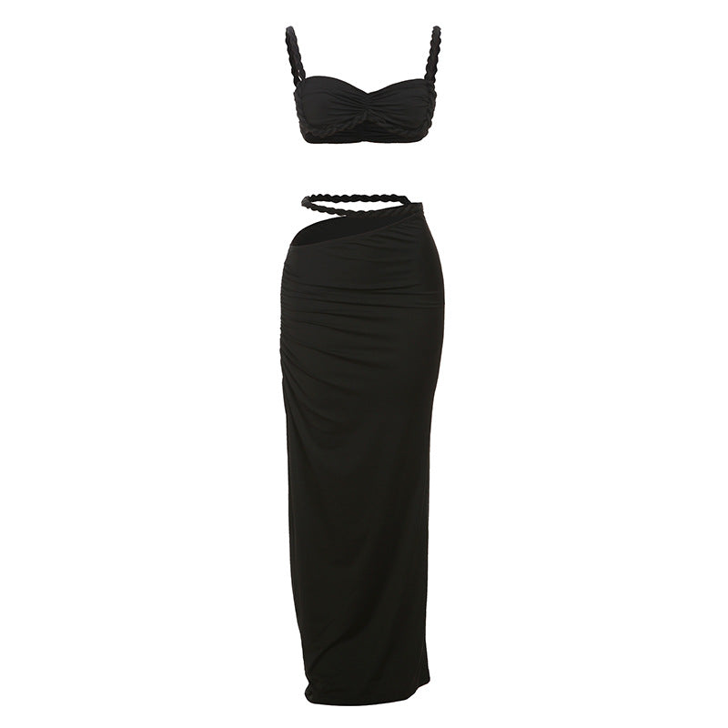 Damen Set mit crop Top und langem Rüschenrock Echo Archiv