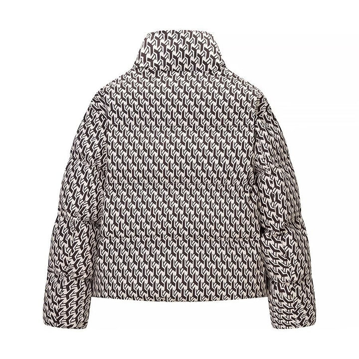Damen Steppjacke mit hohem Kragen und grafischem Jacquardmuster Echo Archiv