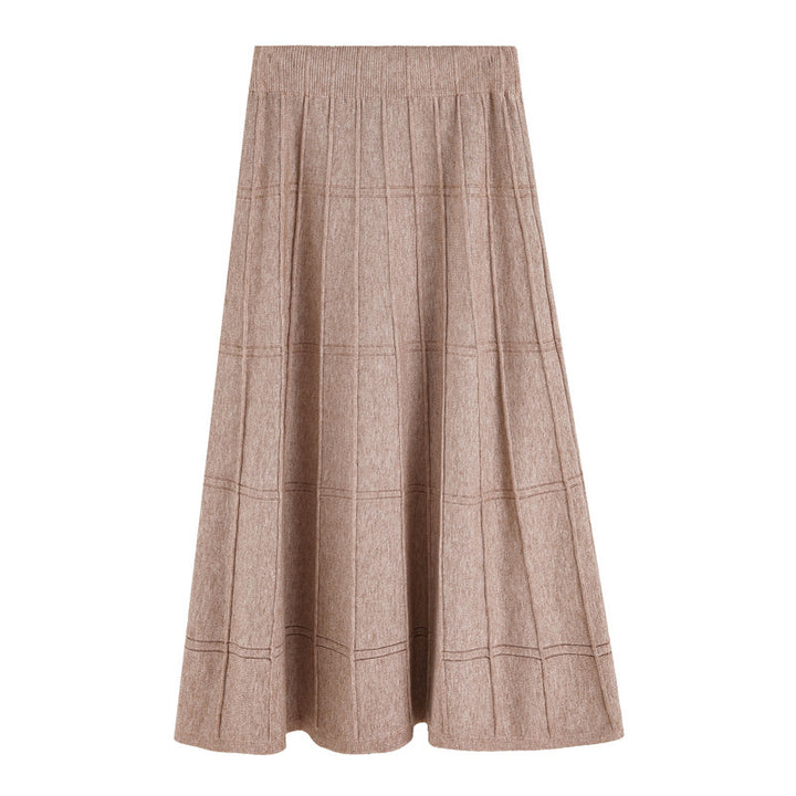 Damen Eleganter, plissierter Maxirock mit feiner Rippstruktur Echo Archiv