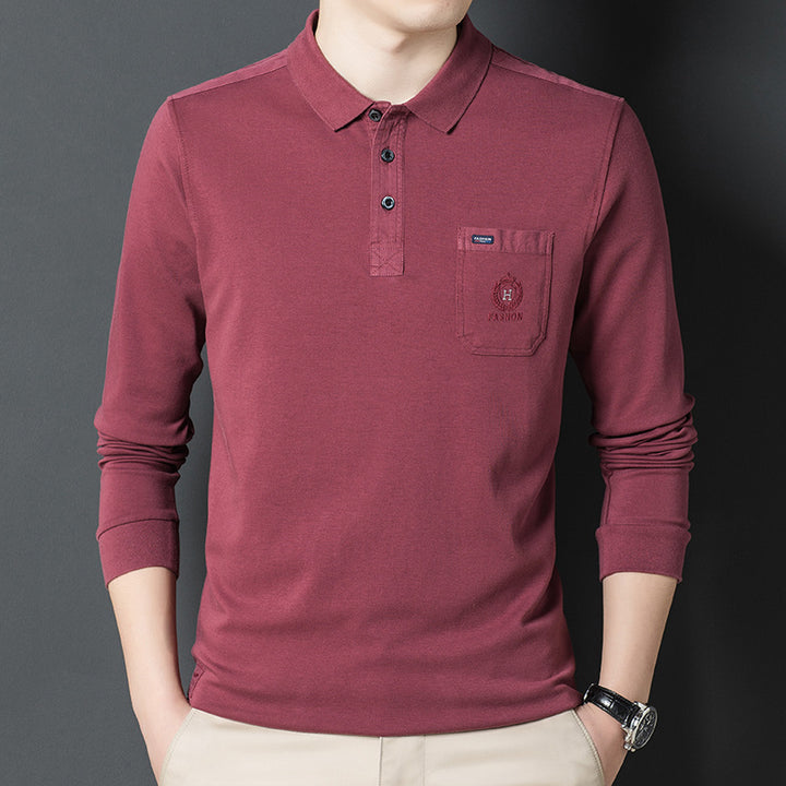 Herren Langarm Poloshirt mit eleganter Brusttasche Echoarchiv