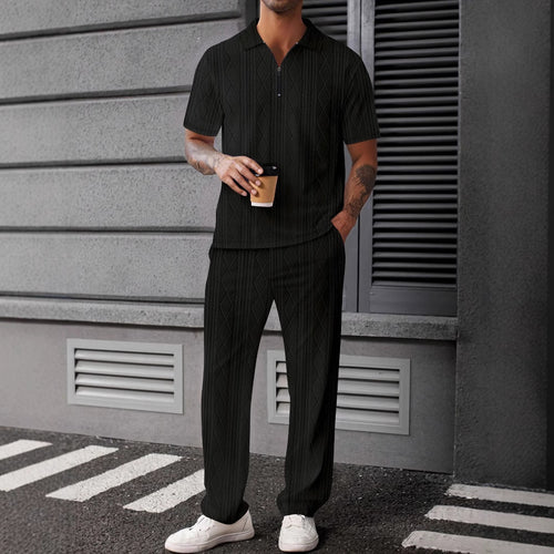 Herren stilvolles Strick-Polo-Set Echoarchiv