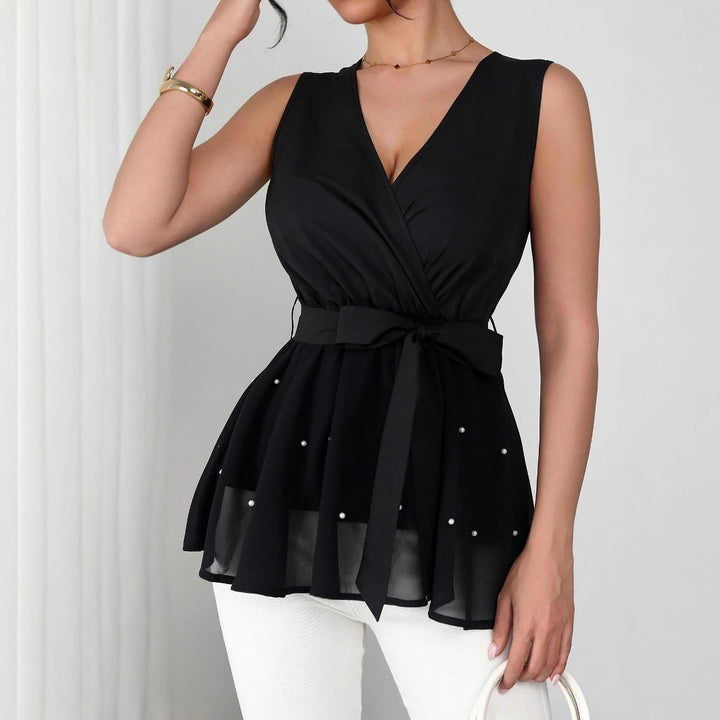 Damen Elegantes Wickeloberteil mit dekorativen Perlen Echo Archiv