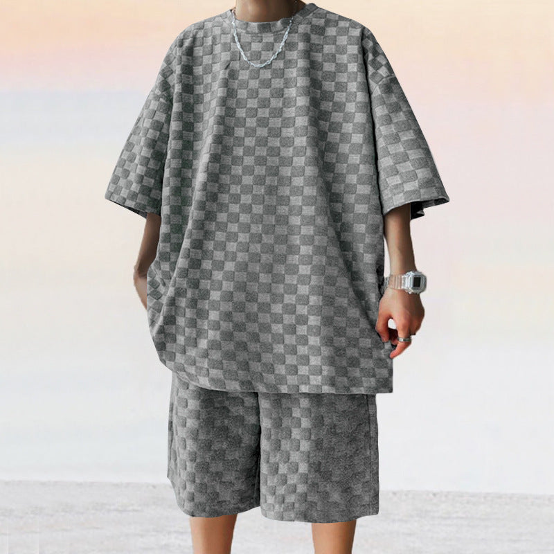 Unisex Sommerliches Freizeit-Set aus strukturierter Baumwolle Echoarchiv