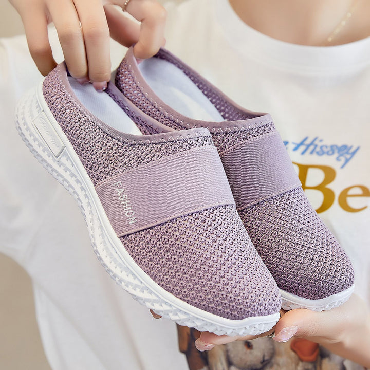 Damen nan gestrickter atmungsaktiver Slip-On Sneaker mit elastischem Mittelband Echo Archiv