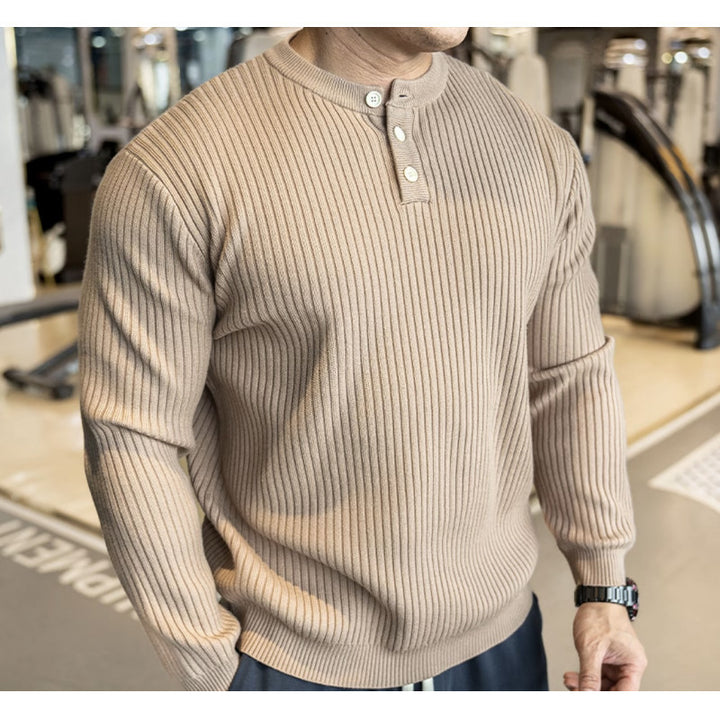 Herren Langarm Pullover mit strukturiertem Rippenstrick Echoarchiv