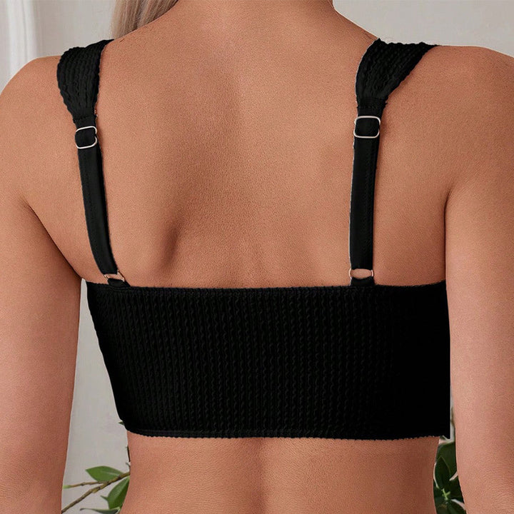 Damen Hoch tailliertes Bikiniset mit strukturiertem Oberteil Echo Archiv