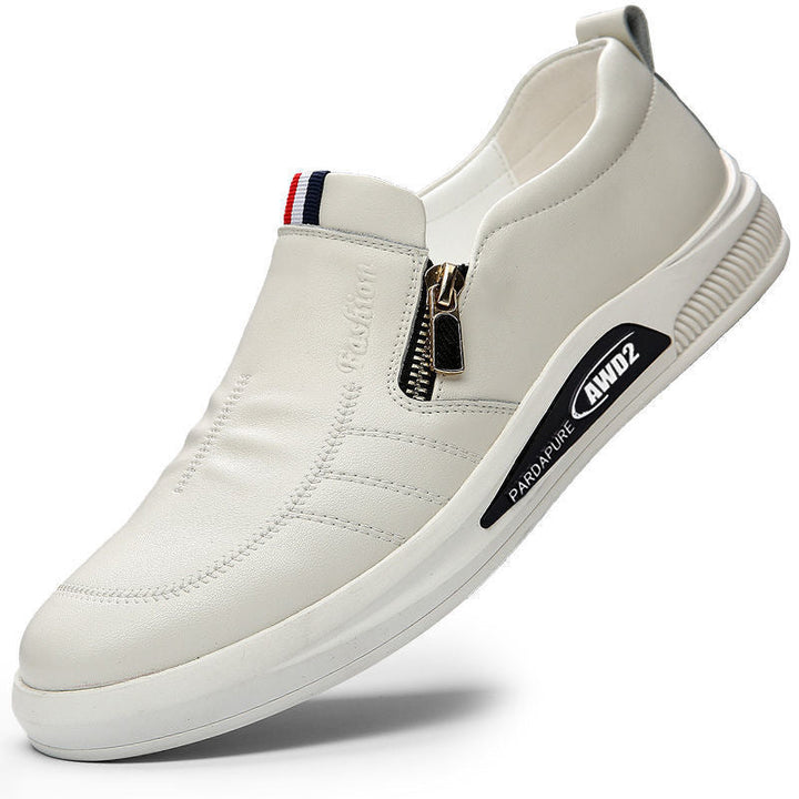 Herren Komfortable Slip-On Leder-SnEchoarchivker mit dezentem Reißverschluss und flexiblem Sohlenprofil Echoarchiv