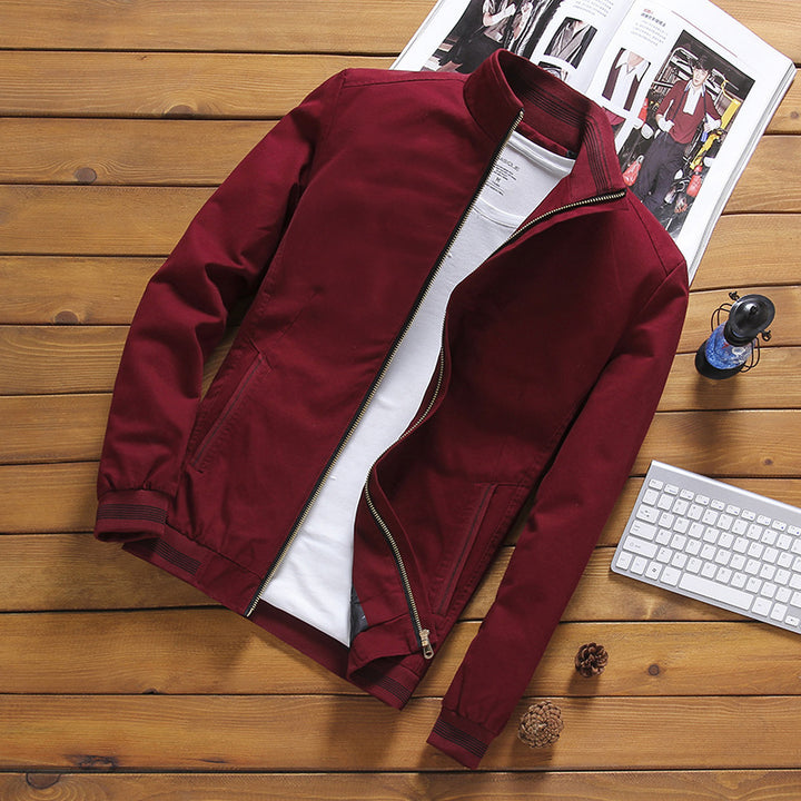 Herren Zip-Blouson im Bomberschnitt aus Baumwollmix mit kontrastierenden Rippdetails Echo Archiv