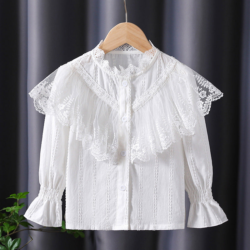 Mädchen Bluse mit romantischen Spitzendetails Echo Archiv