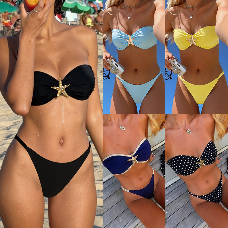 Damen Bandeau-Bikini mit strassbesetztem Stern Echo Archiv