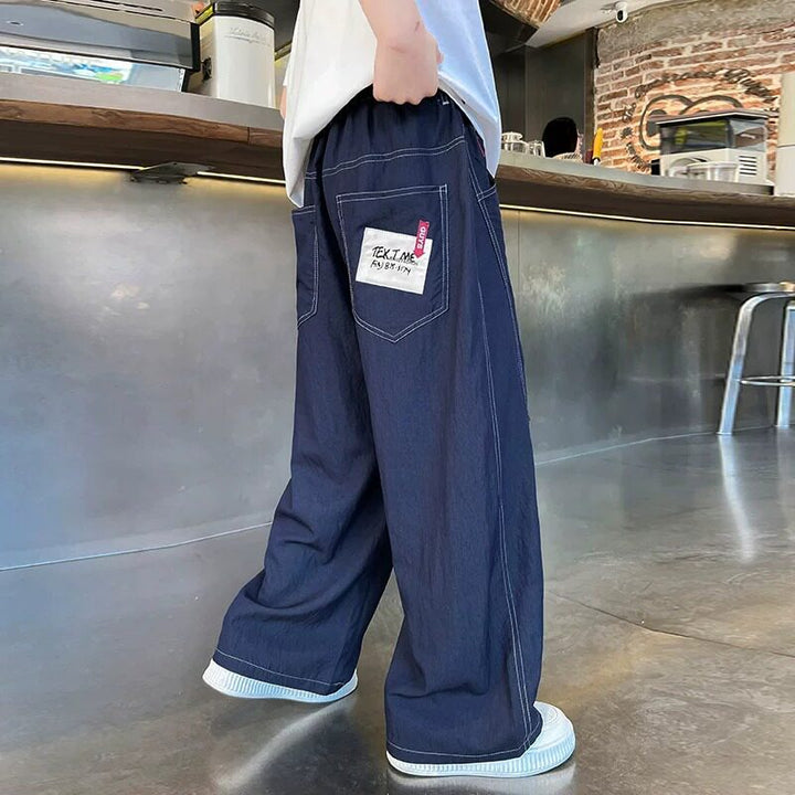 Unisex weite Denim-Hose mit elastischem Bund Echo Archiv