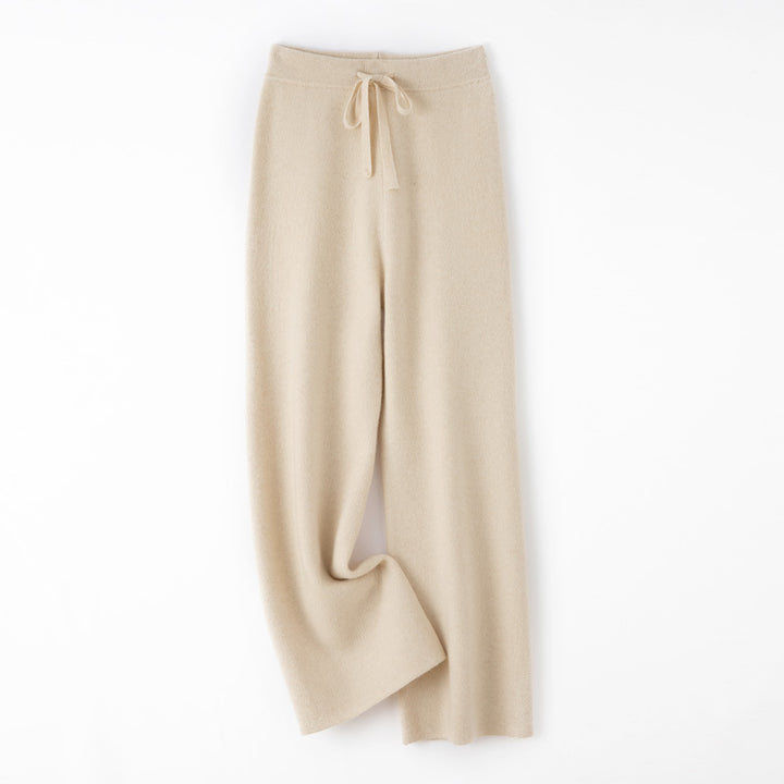 Damen weite Strickhose mit Tunnelzugbund und kaschmirähnlicher Haptik Echoarchiv