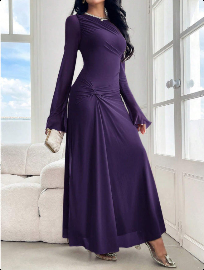 Damen Maxikleid mit geraffter Taillenpartie und Glockenärmeln Echo Archiv
