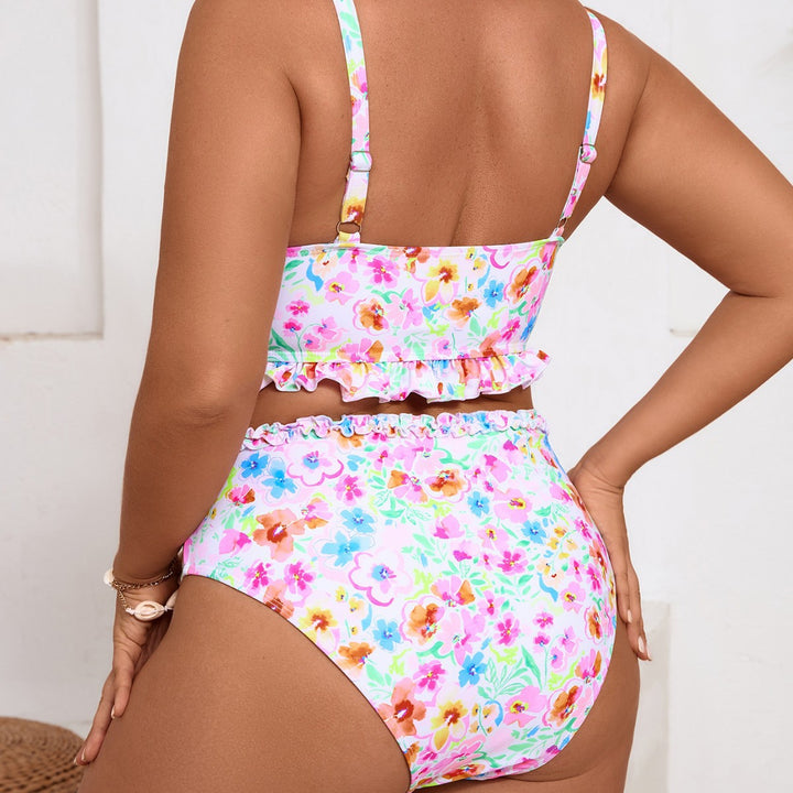 Damen Bikiniset mit verspieltem Rüschendesign und floralem Muster Echo Archiv