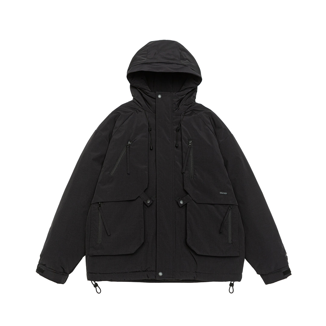 Herren Technischer Winterparka mit Kapuze und Multifunktionstaschen Echoarchiv