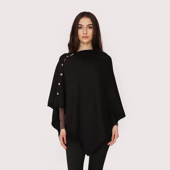 Damen Oversize-Orientalischer Jacquard-Überwurf mit Paisley‑Medaillon und Zierstich – Avérine