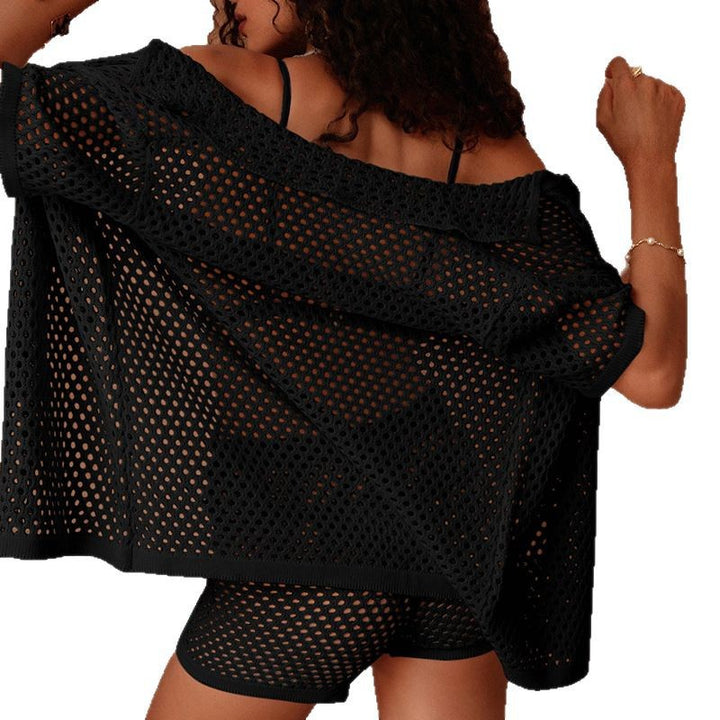 Damen luftige Strickjacke mit lockerer Passform und eleganter Schnürung Echo Archiv