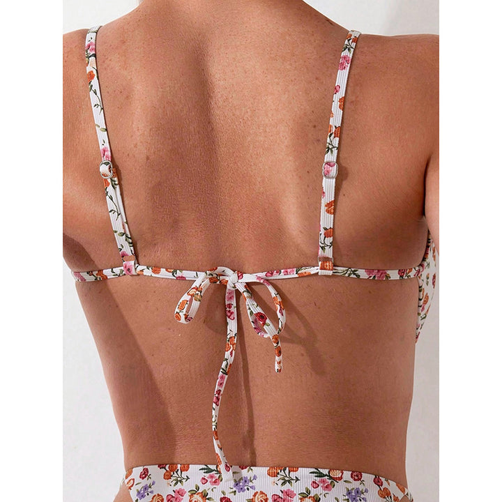 Damen Triangel-Bikini mit floralen Akzenten und verstellbaren Trägern Echo Archiv