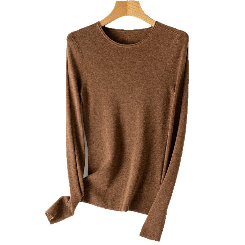 Damen Feiner Feinstrickpullover mit Rundhalsausschnitt und figurnaher Silhouette Echoarchiv