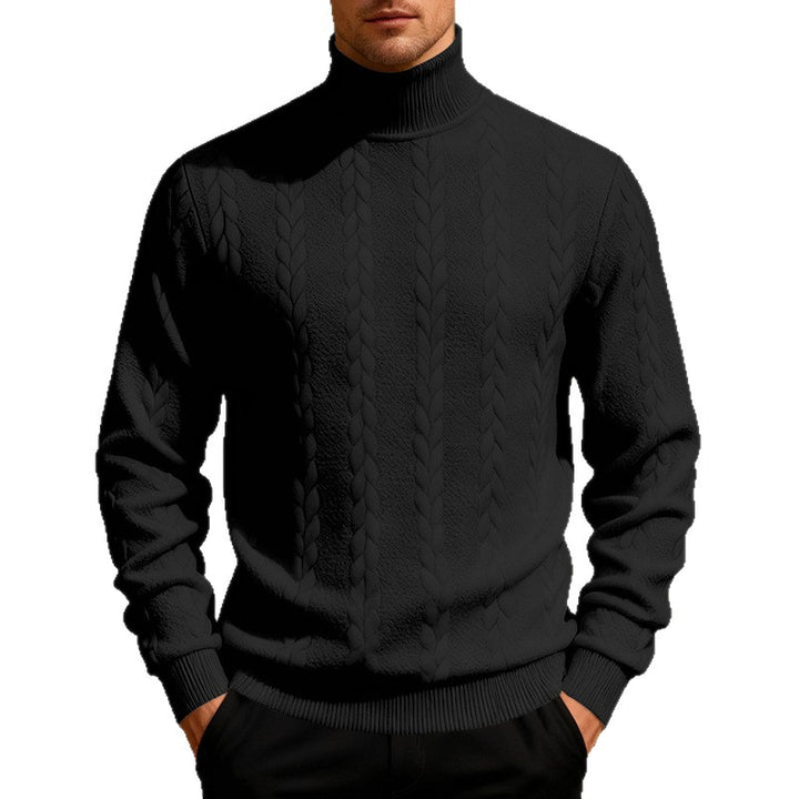 Herren Strickpullover mit Stehkragen und Zopfmuster Echoarchiv