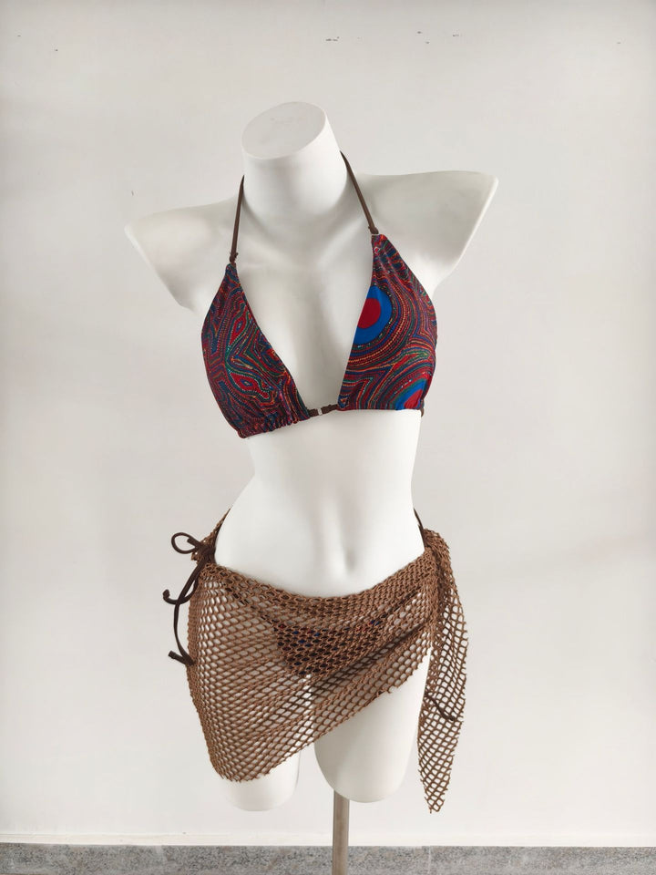 Damen Triangel-Bikini mit modischen Netzrock-Details Echo Archiv