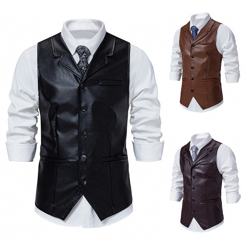 Herren elegante Kunstlederweste Echoarchiv