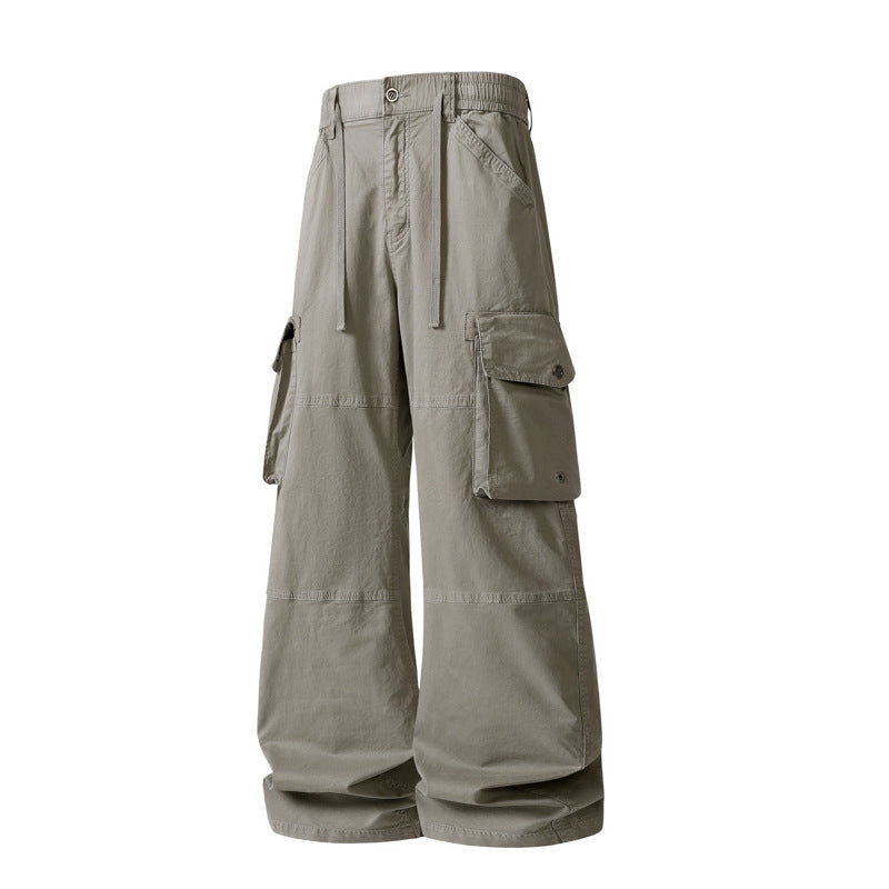 Damen weite Utility-Cargo-Hose mit hoher Taillierung, elastischem Bund und großen Klappentaschen Echo Archiv