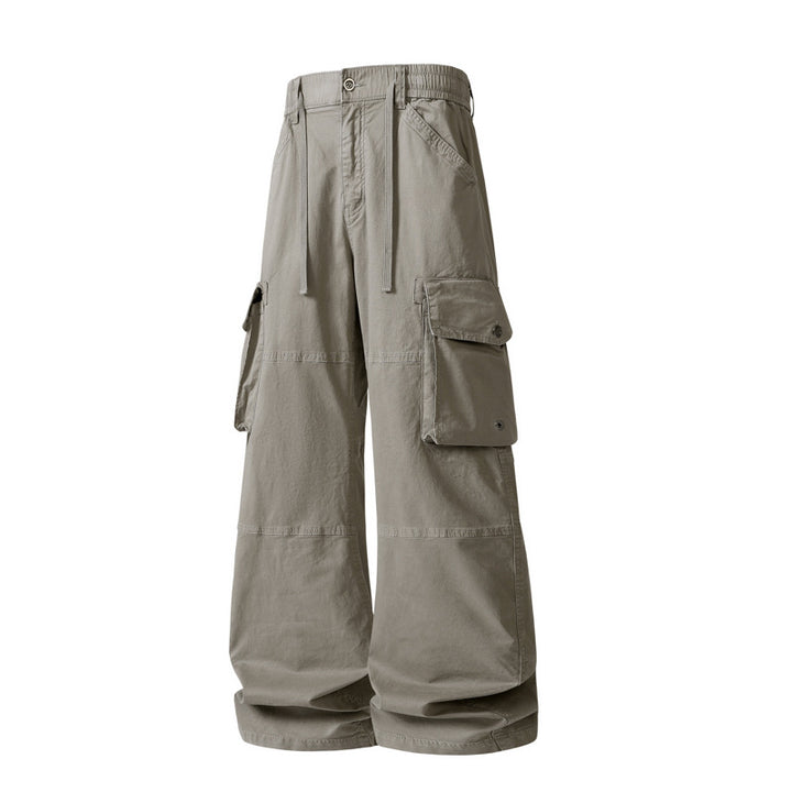 Damen weite Utility-Cargo-Hose mit hoher Taillierung, elastischem Bund und großen Klappentaschen Echo Archiv