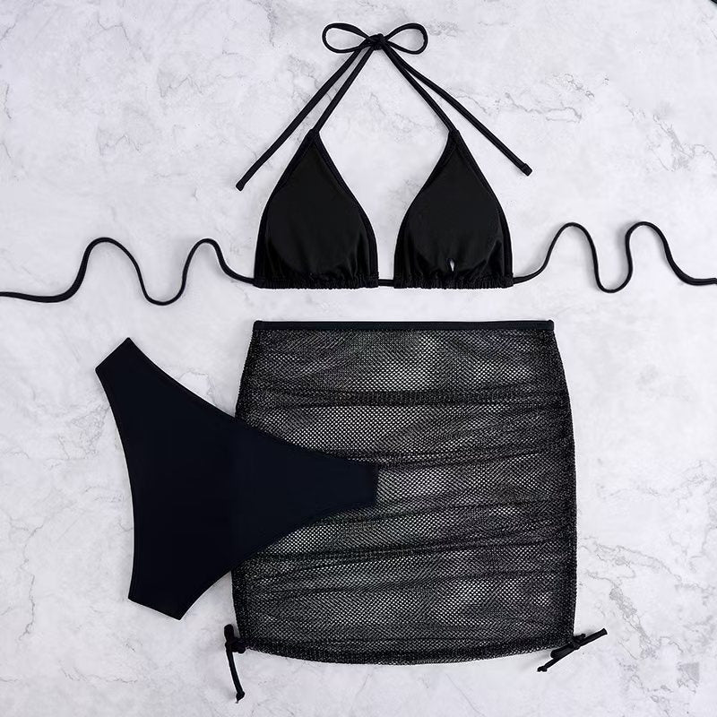 Damen Bikini-Set mit geflochtenem Rock und vielseitigem Triangel-Design Echo Archiv