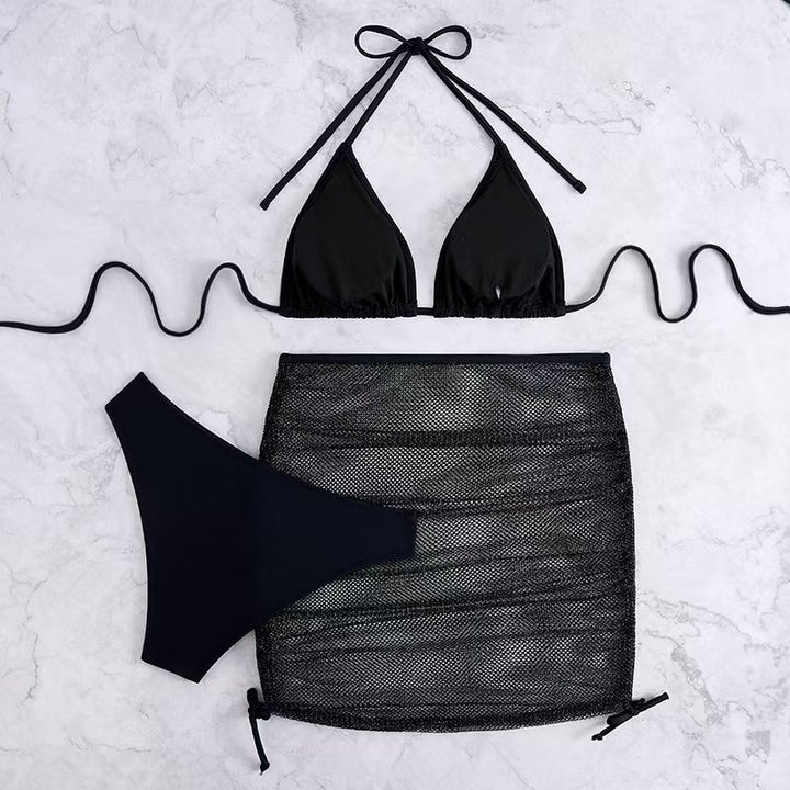 Damen Bikini-Set mit geflochtenem Rock und vielseitigem Triangel-Design Echo Archiv