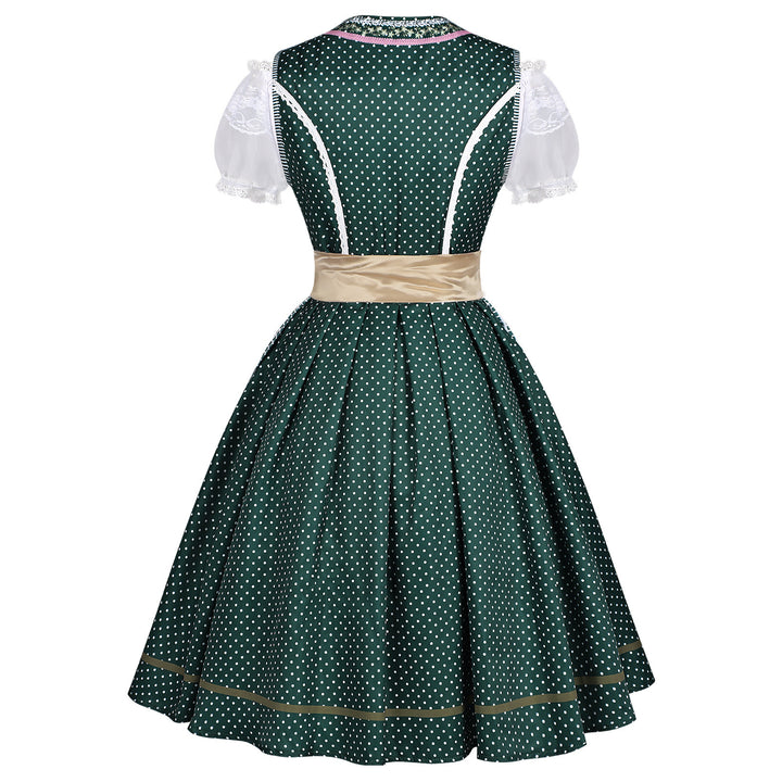 Damen nan traditionelles Trachten-Dirndl mit geschnürter Corsage, Spitzenärmeln und schwingendem Tellerrock Echo Archiv
