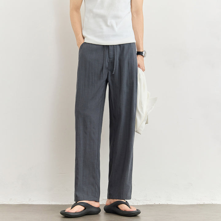 Herren Leichte Leinenhose mit Tunnelzug und geradem Bein Echo Archiv