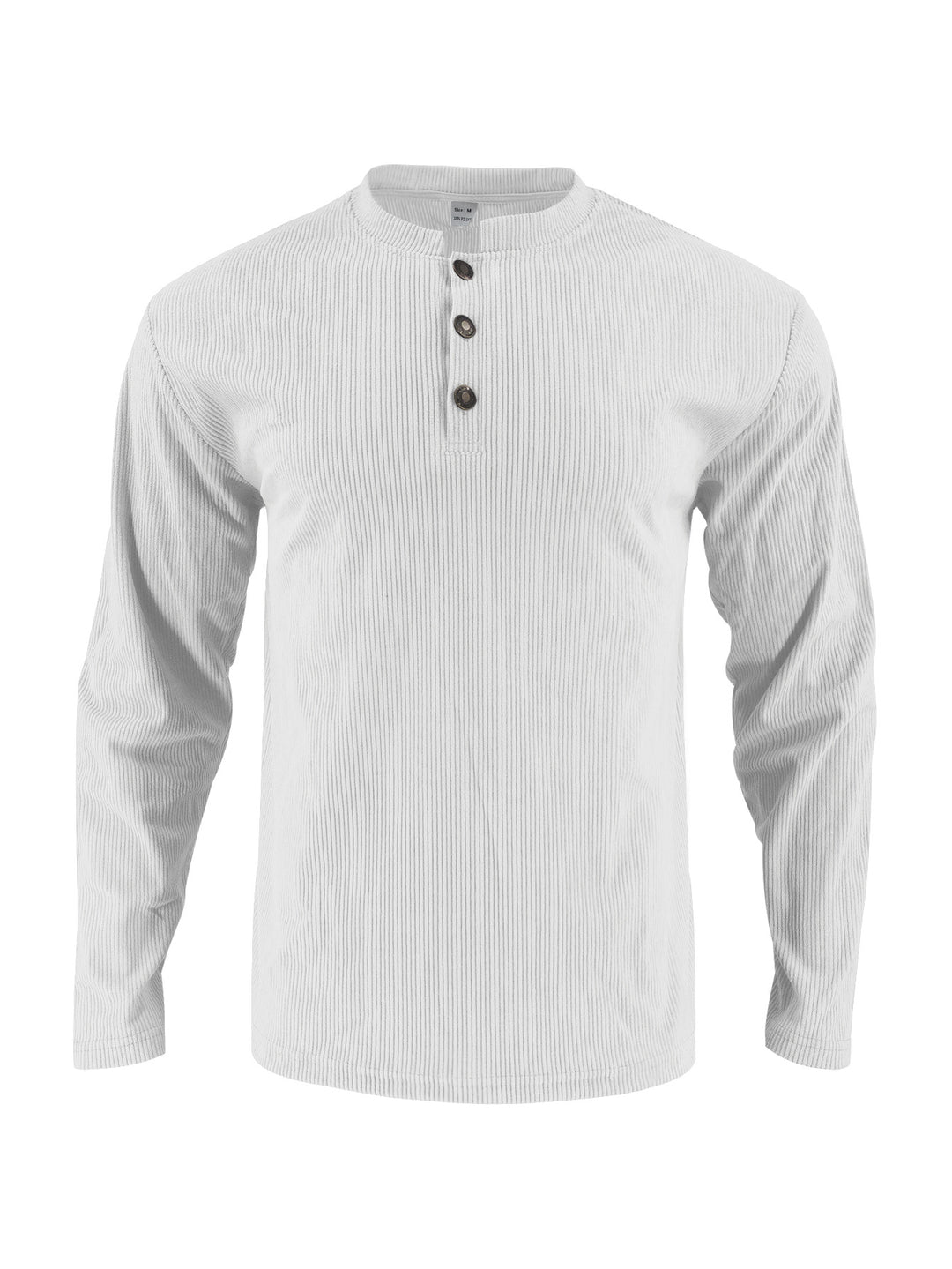 Herren Langarmshirt mit modischer Stehkragen und Knopfleiste Echoarchiv
