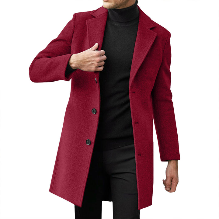 Herren nan taillierter Wollmantel mit schmaler Silhouette, klassischem Revers und verdeckter Knopfleiste Echo Archiv