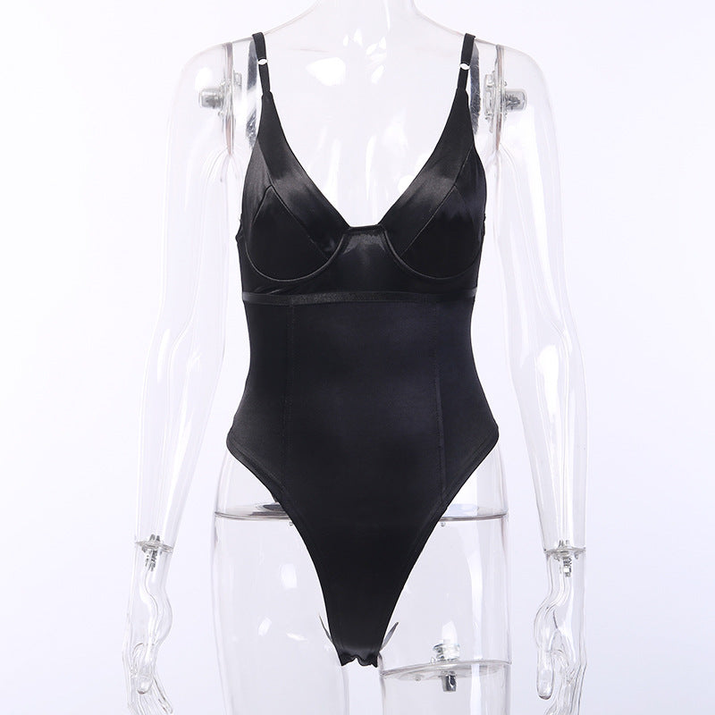 Damen Satin-Bustier-Top mit tiefem V-Ausschnitt und eleganter Passform Echo Archiv