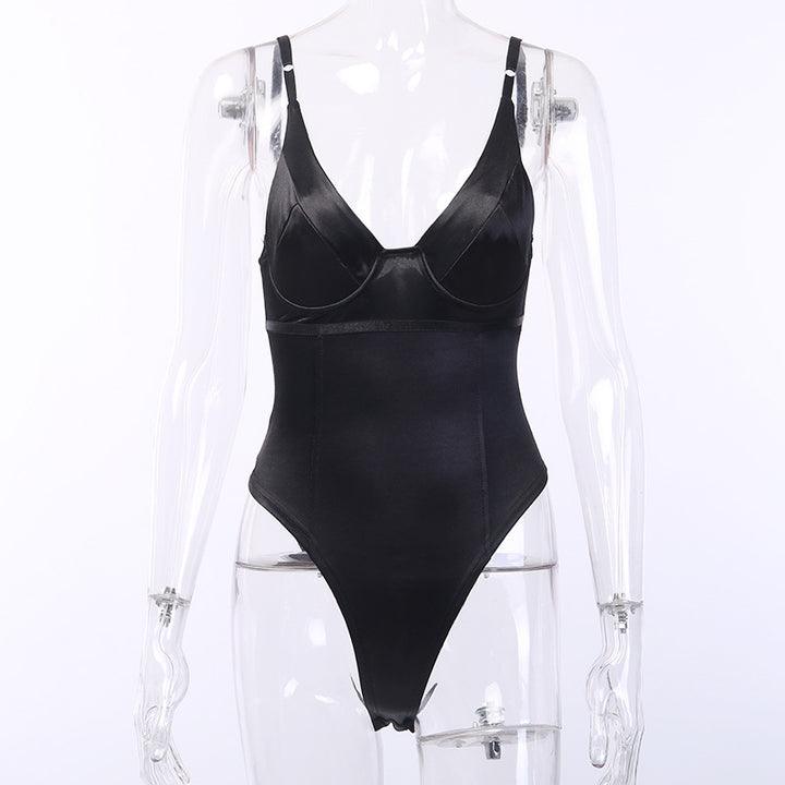 Damen Satin-Bustier-Top mit tiefem V-Ausschnitt und eleganter Passform Echo Archiv