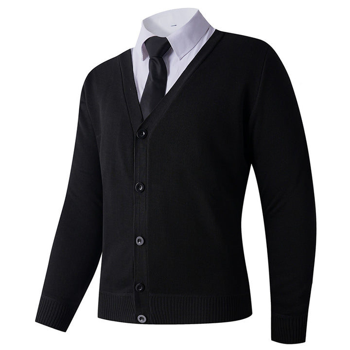 Herren Strickjacke mit V-Ausschnitt und Knopfverschluss Echoarchiv