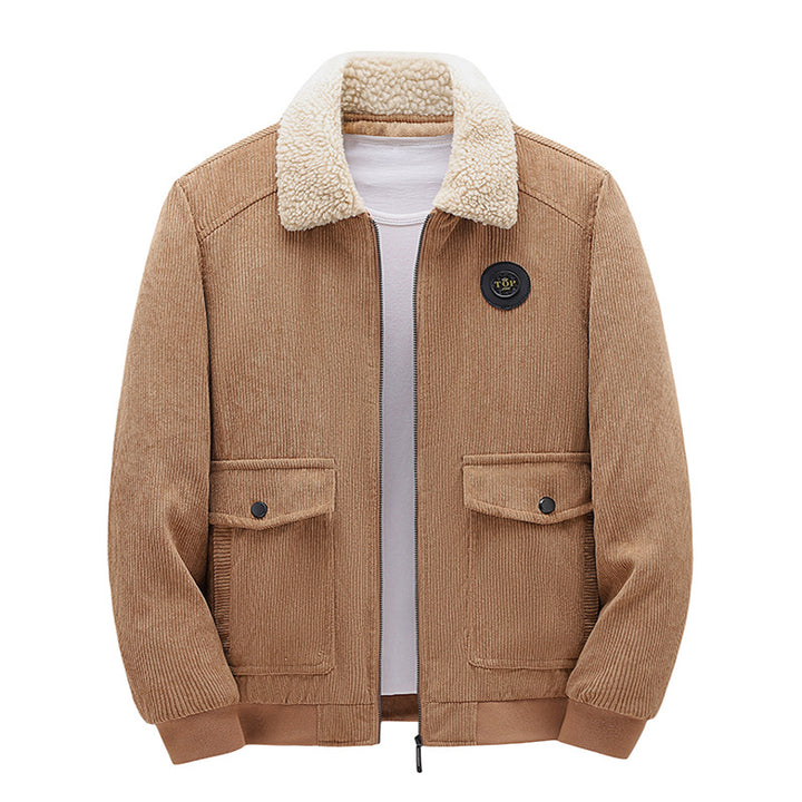 Herren Lässige Cordjacke mit Teddykragen Echo Archiv